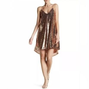 NSR Strappy Sequin High Low Party Dress